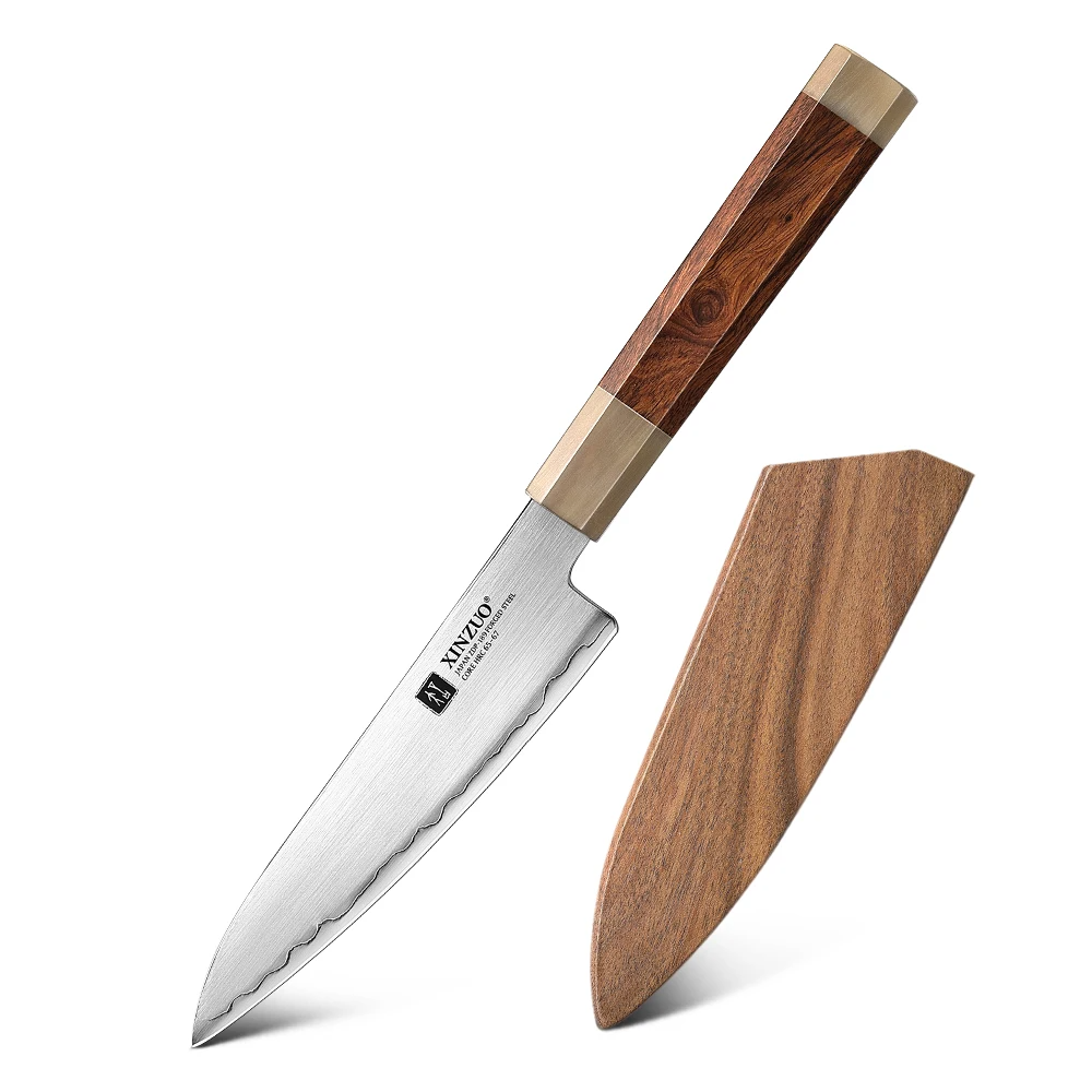 5.5-Inch Utility Kitchen Knife ZDP-189 Steel Blade with Desert Ironwood Handle & Gift Box