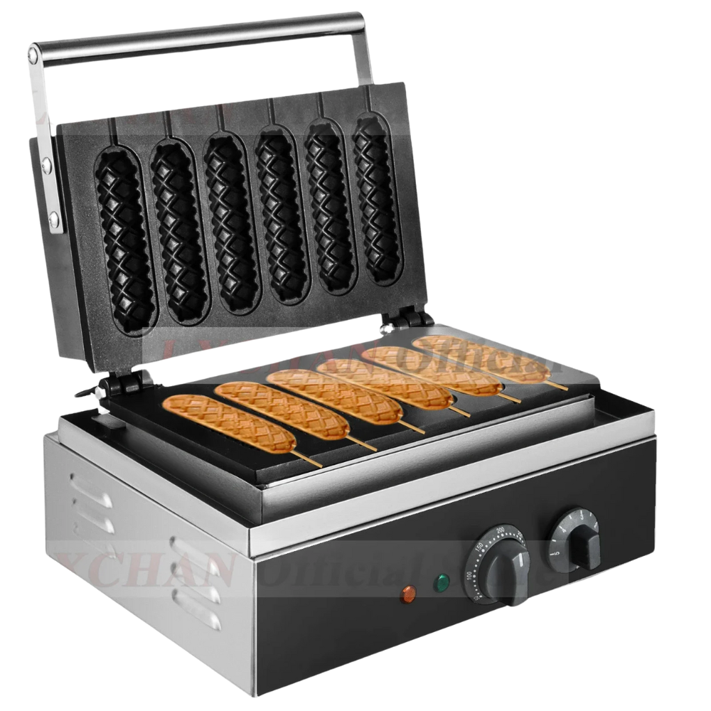6PCS Electric Waffle & Sausage Maker – Non-Stick Hot Dog & Muffin Grill for Home Use