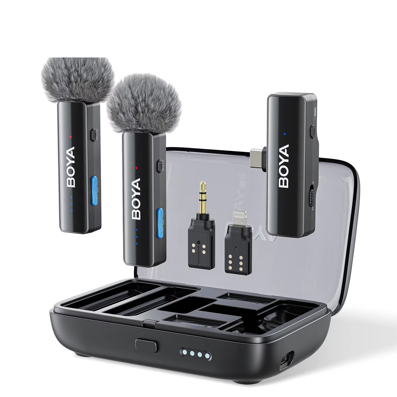 2.4GHz Wireless Lavalier Mic Set with Charging Case