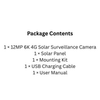 12MP 6K 4G Solar Security Camera with Triple Lens, Pan Tilt, and Night Vision