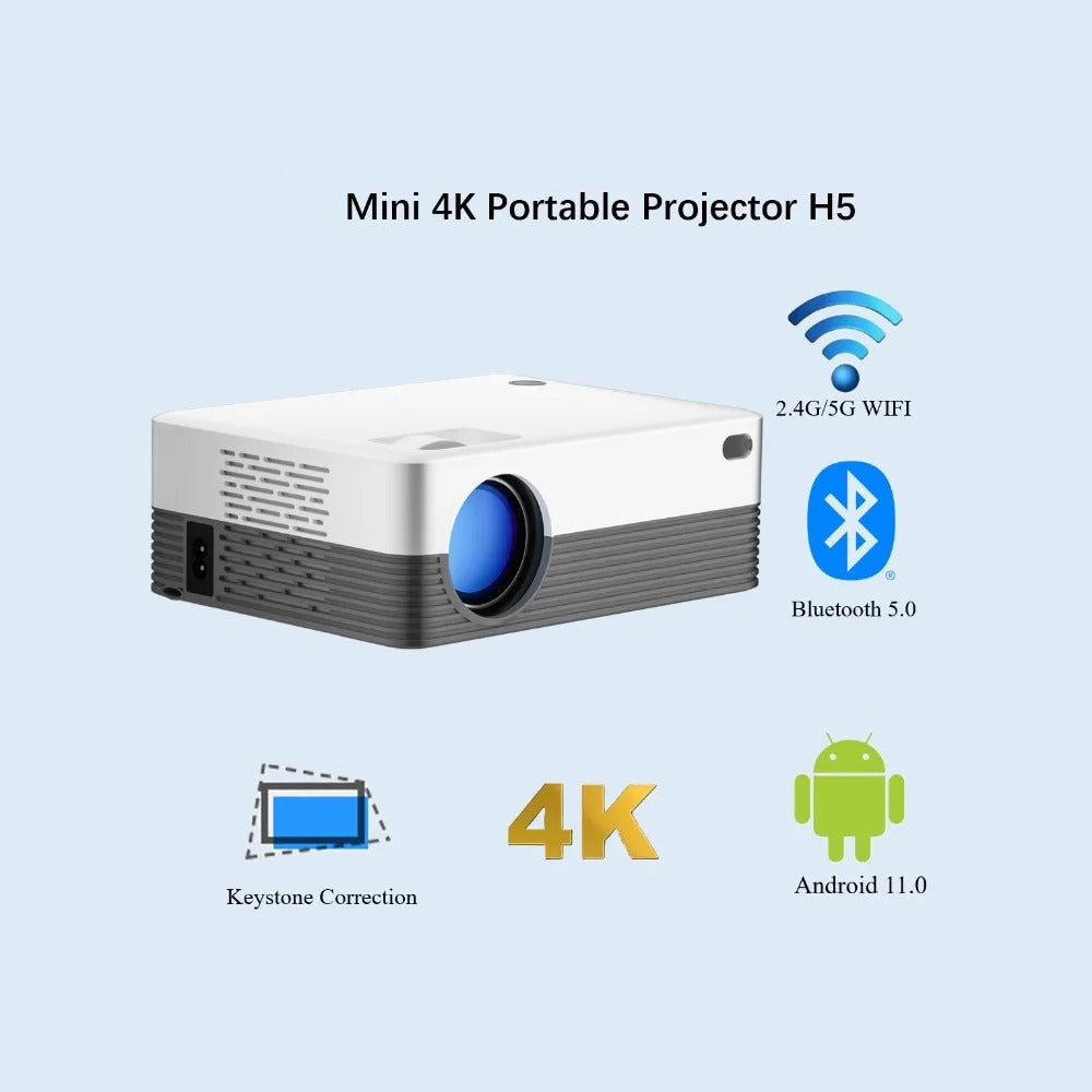 Mini Home Theater Projector with Auto Keystone, Bluetooth & 120 ANSI Brightness