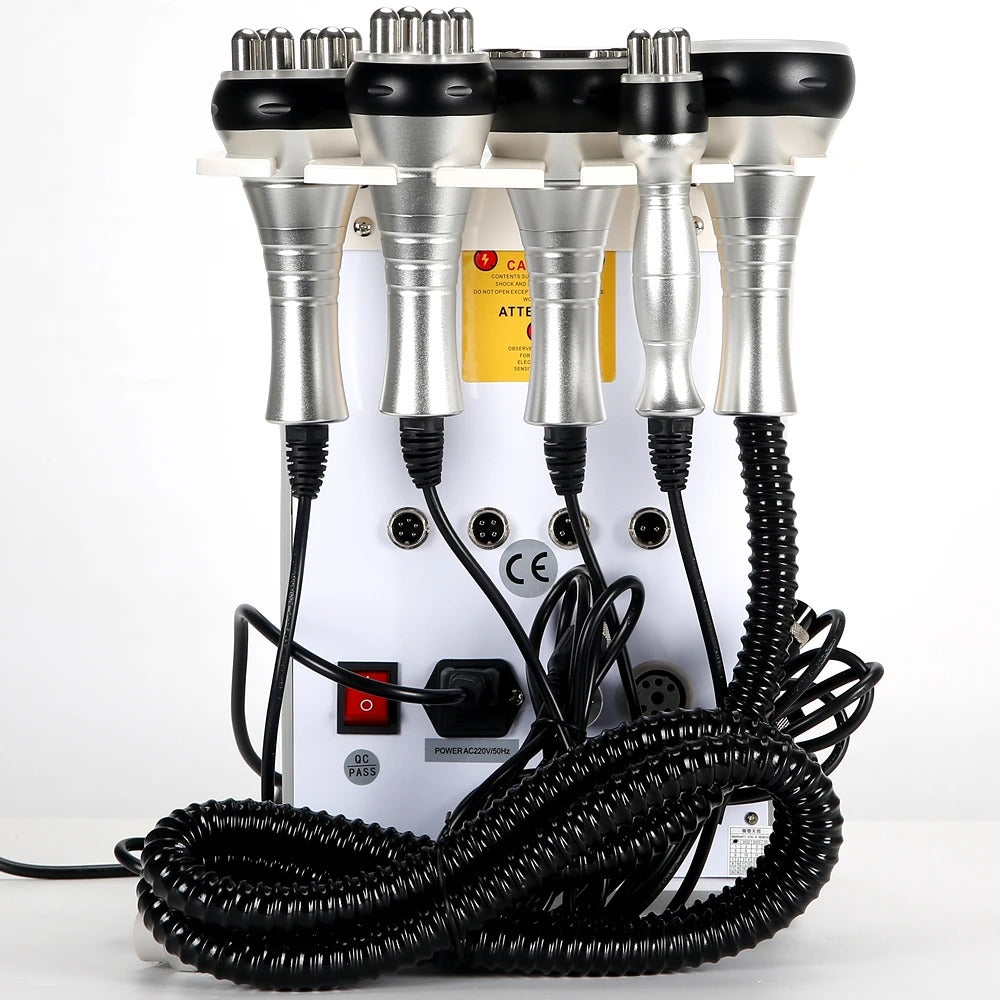Portable Cavitation Machine with Vacuum RF & Multipolar Radio Frequency for Spa & Home Use White
