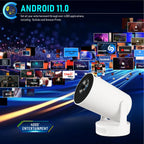 Compact Home Theater Projector with Auto Keystone, Bluetooth 5.2 & 720P HD Display White