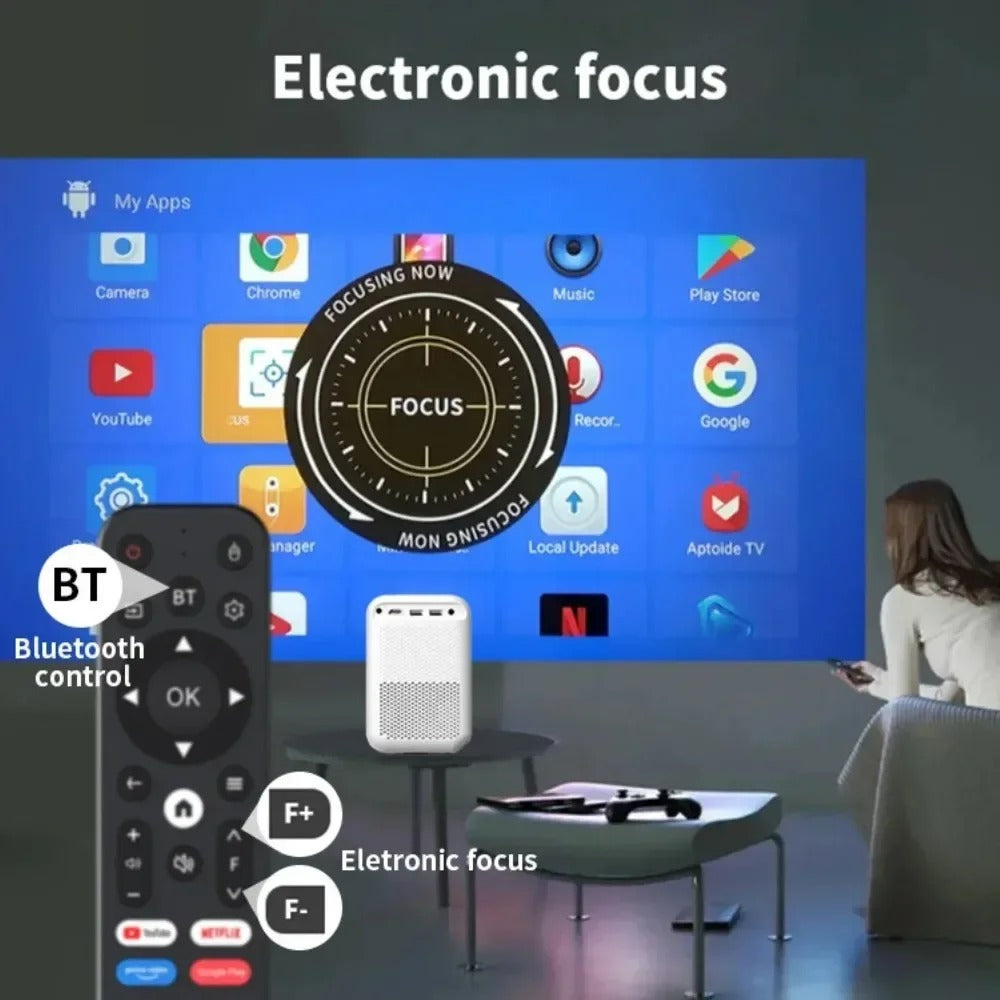 Compact Home Cinema Projector with Auto Keystone & Wireless Connectivity