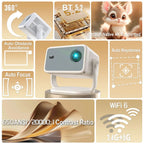 Smart WiFi Bluetooth Projector with Electronic Focus 1080p Resolution & 320 ANSI Lumens White