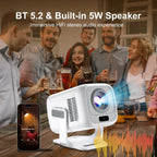 Compact 200 ANSI Lumen Home Projector with Bluetooth 5.4 & Android 11 White