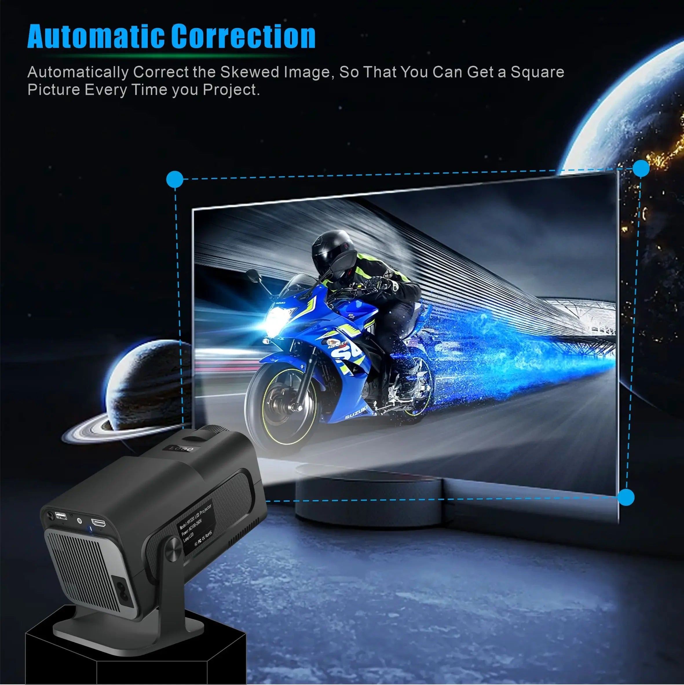 Compact Home Theater Projector 300 ANSI Bluetooth 5.0 & Streaming Apps Black