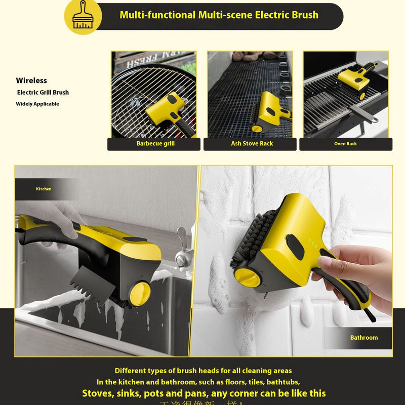 Cordless Electric Cleaning Scrubber with Rechargeable Battery and Brush Attachments