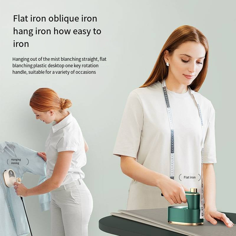 Portable Mini Folding Iron with Adjustable Heat Compact Beige Design