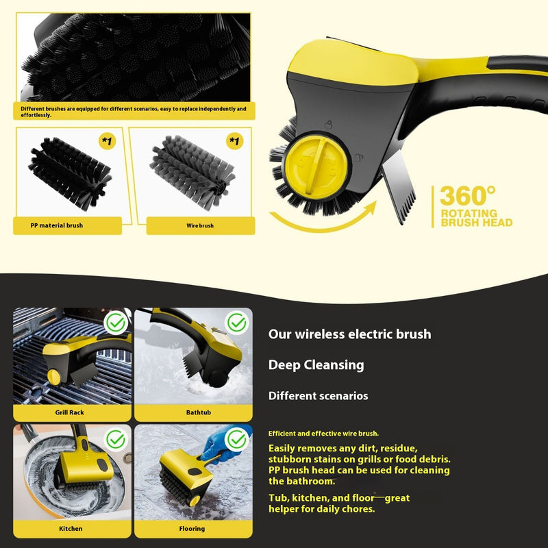 Cordless Electric Cleaning Scrubber with Rechargeable Battery and Brush Attachments
