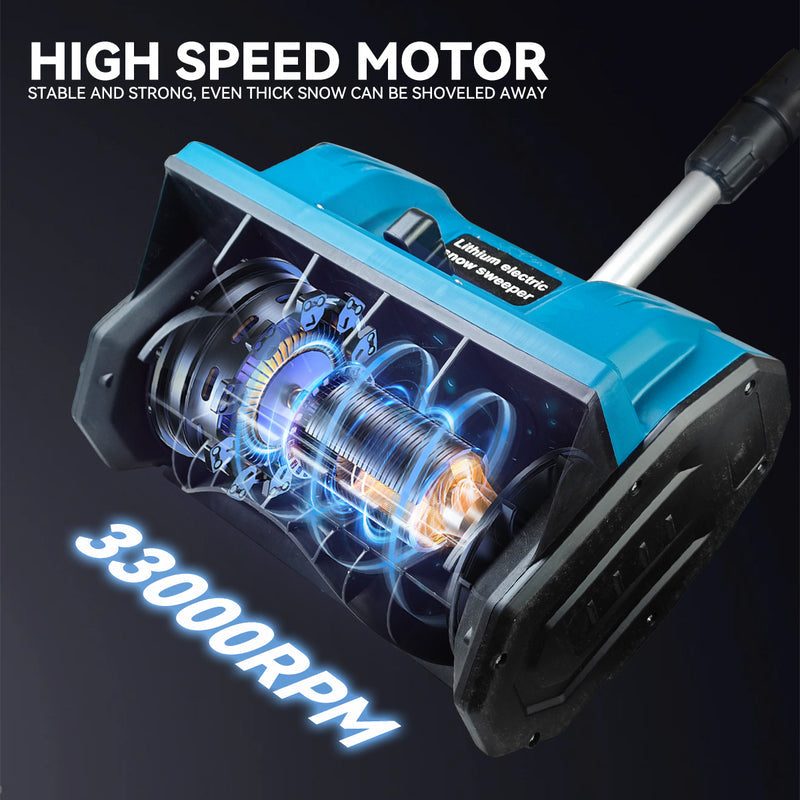 20V Cordless Electric Snow Thrower with 2Ah Battery and Quick Charging