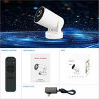 Compact Home Theater Projector with Auto Keystone, Bluetooth 5.2 & 720P HD Display White
