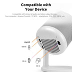 Smart Home Projector with Android 11 HD Resolution Wireless Streaming White
