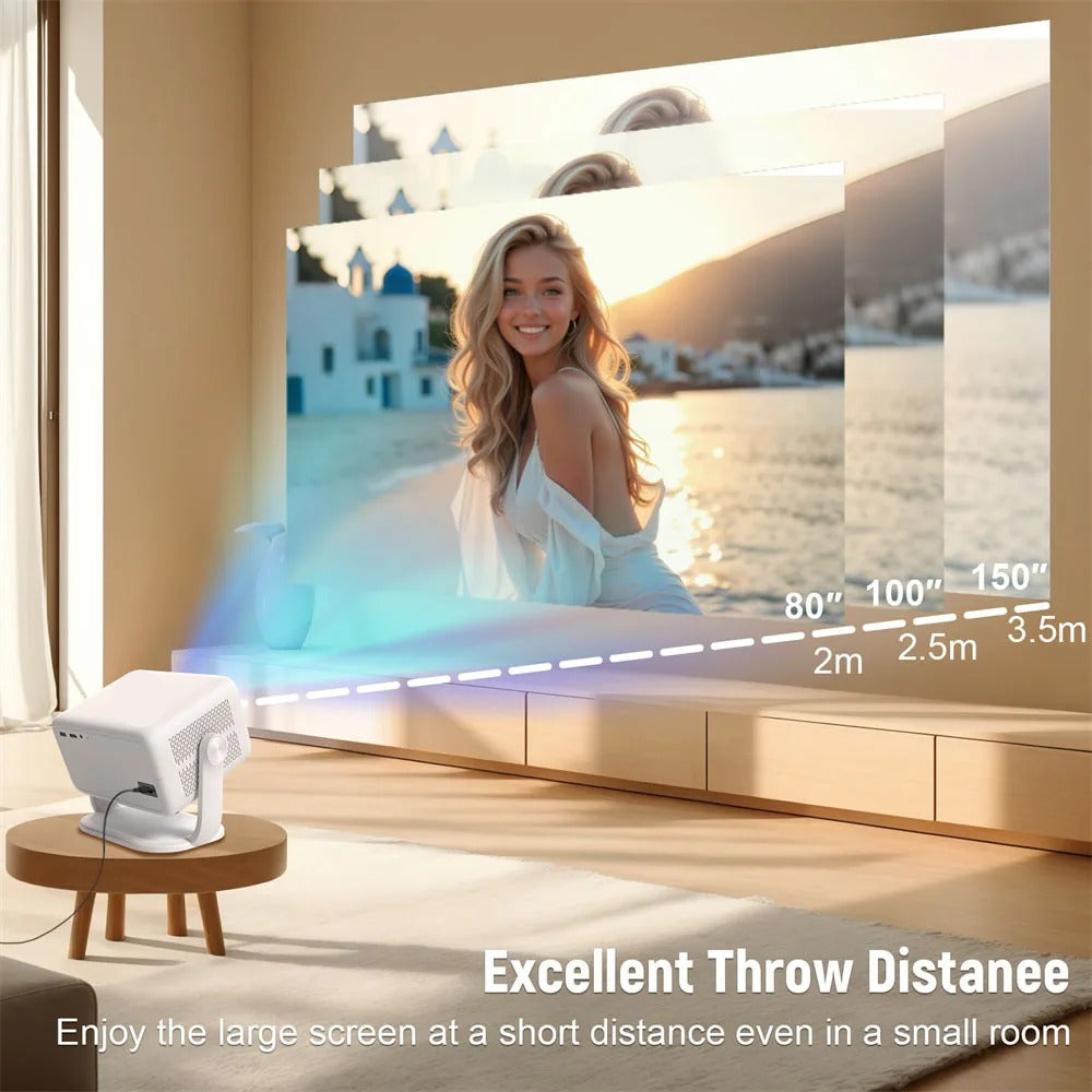 Smart WiFi Bluetooth Projector with Electronic Focus 1080p Resolution & 320 ANSI Lumens White